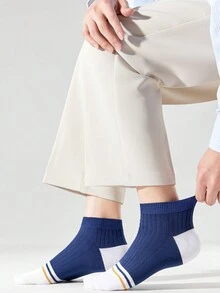 5對/包男士襪子春夏條紋對比色街頭襪休閒襪短襪 - 彩色 - 查看 7