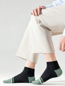 5對/包男士襪子春夏條紋對比色街頭襪休閒襪短襪 - 彩色 - 查看 3