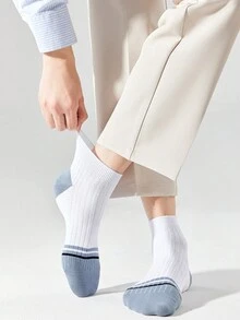 5對/包男士襪子春夏條紋對比色街頭襪休閒襪短襪 - 彩色 - 查看 8