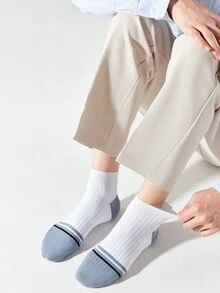 5對/包男士襪子春夏條紋對比色街頭襪休閒襪短襪 - 彩色 - 查看 9