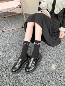 4đôi Trân châu Bên Vớ Đối với phụ nữ Mùa hè Gầy Ins Thủy triều Tất cả Phù hợp Hình trụ Đáng yêu Người Nhật Bản Phòng ban JK Retro Phong cách Preppy - Nhiều màu - Xem 3