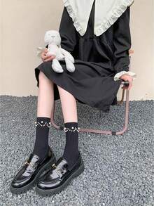 4đôi Trân châu Bên Vớ Đối với phụ nữ Mùa hè Gầy Ins Thủy triều Tất cả Phù hợp Hình trụ Đáng yêu Người Nhật Bản Phòng ban JK Retro Phong cách Preppy - Nhiều màu - Xem 5