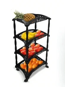 Fruteira De Chão 4 Andares Vertical Cesto Organizador Frutas Verduras P/ Cozinha