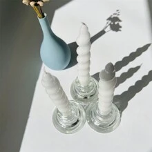 1 Box mit 3 Stücke spiralförmigen Spitzkerzen, 7,1 Zoll/18 cm, Bodendurchmesser 2 cm, 6 Stunden Brennzeit, unparfümiert, tropffrei, konisch Design, für Dinnerparty, Hochzeitsdekoration, Halloween, gruselig, Herbst, Weihnachten, Winter, Feiertage, Festivals, Raumdekoration