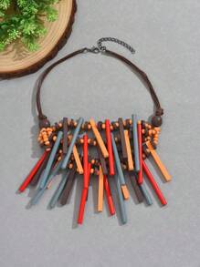 1 st. Boheemse Elegante Funky Mooie Kleurrijke Asymmetrische Geometrie Slabbetje Ketting Schattige Frisse Casual Mode Kettingen Sieraden Voor Vrouwen & Tienermeisjes Zomervakantie Reizen Strandfeest