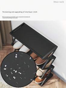 JIAWANG 1 pieza Zapatero de 4 niveles Estante De Zapatos 4 Niveles Zapatera 42cm De Ancho Organiza , organizador de almacenamiento de zapatos desmontable de múltiples capas - Negro - Ver 9