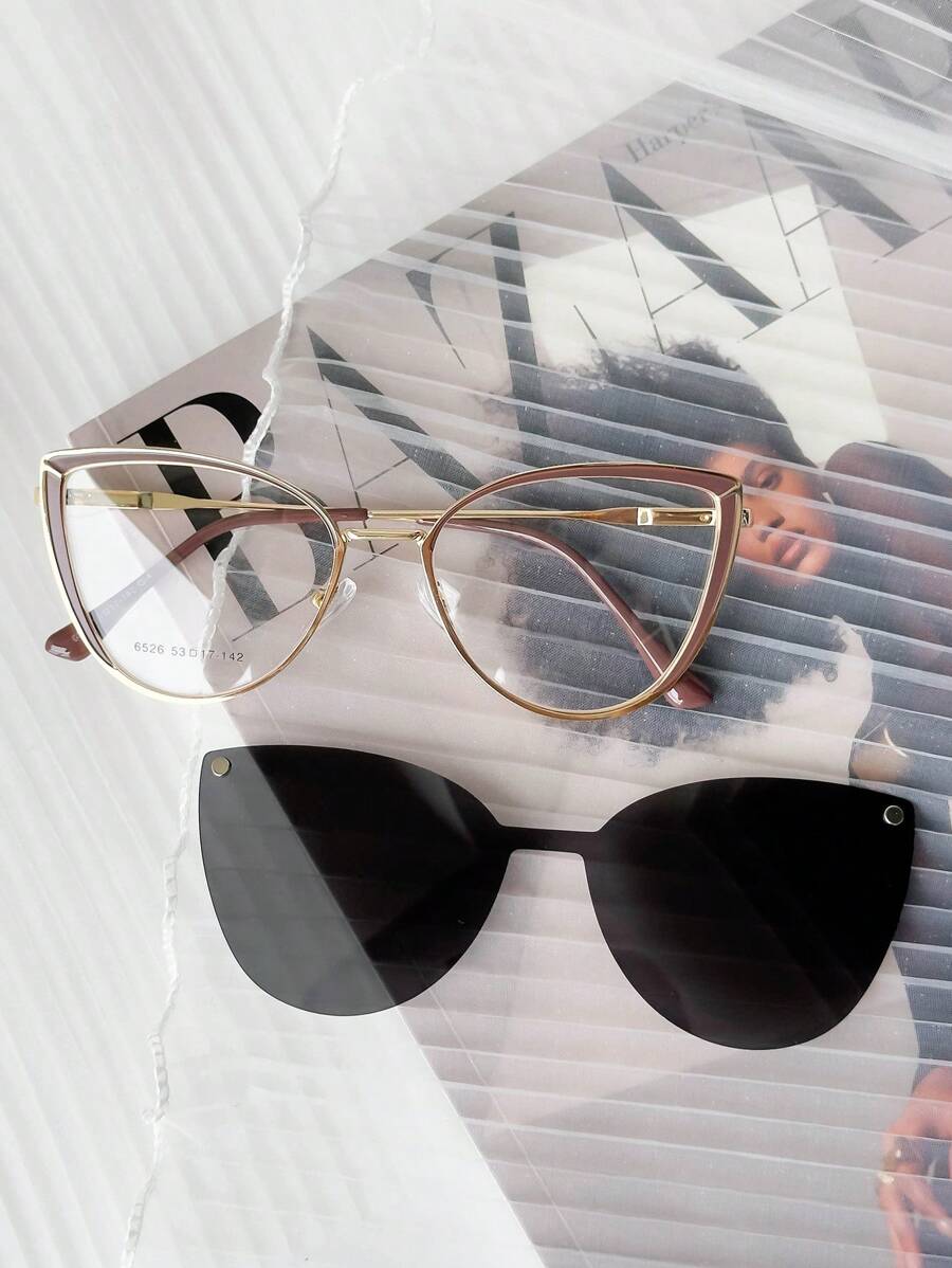 Women Fashion Glasses - Rỉ Nâu - Xem 1