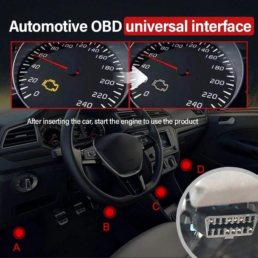 OBD2 Reader Tool, OBDII EOBD Car Code Scanner Check Engine Light Fault