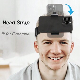 360度手機夾鏡頭頭帶腰帶安裝可調式手機支架，適用於三星iPhone Insta360 X3