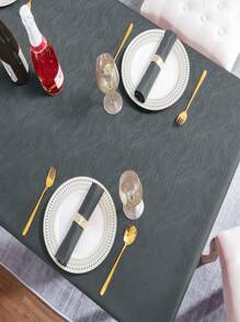 1 Khăn trải bàn ăn/bàn ăn gia đình bằng vải Jacquard chống thấm nước, di động, họa tiết xoáy, thanh lịch, nhiều kích cỡ, hình vuông - Màu xám đen - Xem 6