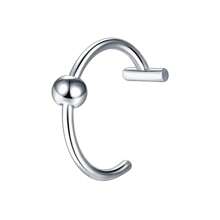 1 pieza Anillo falso de aro para la nariz de acero inoxidable, aros de septum, aro en C para el labio, pendiente, piercing falso de nariz, joyería corporal para mujer sin perforación
