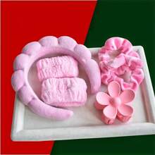 6pcs/Set Women's Spa Headbands Including Headband, Hair Clip, Scrunchie, Wristbands For Face Washing, Skincare, Make-Up, Great Christmas Gift Accessories - Multicolor - View 12