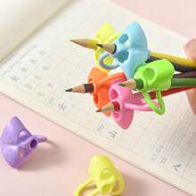 1入/5入/10入 可選擇三指寫字握筆支撐器校正工具（隨機顏色）,學生必備品 - 隨機色 - 查看 10