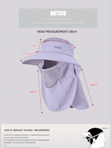 JOYLORD 1pc Ladies' Fashionable Sun Hat With Wide Brim & Shawl & Ponytail Hole For Spring/Summer - Multicolor - View 5