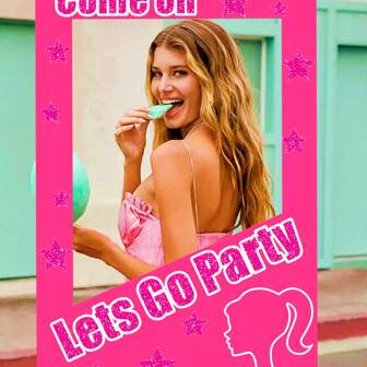  LaVenty 让我们去派对照相亭道具 粉红色生日派对用品 让我们去派对装饰 让我们去派对用品 单身新娘送礼会生日派对用品