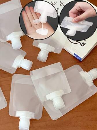 5pcs/10pcs Reusable Portable Cosmetic Squeeze Bag, Liquid Storage Bottle, Suitable For Travel