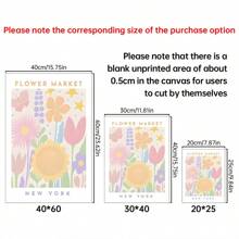 8 قطع ملصقات لوحات فنية جدارية للسوق الزهور - فن جداري مذهل لمنزلك أو مكتبك ، بدون إطار ، لوحات حائط قماشية حديثة ، ملصقات لغرفة ، أدوات ديكور الغرفة ، ديكور المنزل ، ديكور غرفة جمالي ، ديكور غربي ، ديكور حمام ، مطبخ ، غرفة معيشة ، غرفة نوم ، ديكور مكتب - متعدد الألوان - مشاهدة 2