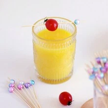 50 Stück/100 Stück/200 Stück Bambus Stäbchen mit Perlenverlauf, Einweg Obst Gabel, kreative Fancy Cocktail Sushi Stäbchen für Ferien, Partys
