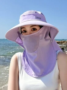 JOYLORD 1pc Ladies' Fashionable Sun Hat With Wide Brim & Shawl & Ponytail Hole For Spring/Summer - Multicolor - View 7