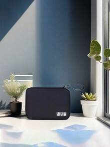 1入組多功能數字收納包,適用於數據線、行動電源、u盤、耳機、充電器,防水整理盒,適用於電腦配件 - 黑色 - 查看 3