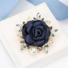 1pc New Korean Style Fabric Flower Brooch, Fashionable All-Match Pin For Coats, Party Favor, Birthday & Holiday Little Gift, Multiple Styles Available