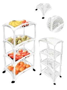 Fruteira De Chão 4 Andares Vertical Cesto Organizador Frutas Verduras P/ Cozinha