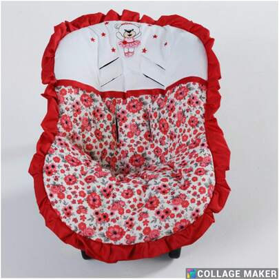 Capa de Bebe Conforto 15kg Floral Bailarina Vermelho