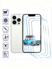 1 Miếng bảo vệ màn hình độ nét cao Full Cover Tương thích với iPhone 15 Pro Max/14/13/12/11 Pro Max/14/15 Plus, Phim bảo vệ bằng kính cường lực Tương thích với iPhone 11/12/13/14/15 - Trong sáng - Xem 6
