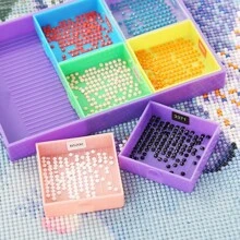 9pcs Palette Diamond Painting Tray Kits Large Capacity Drill Plate Diamond Painting Pen Nail Art Beading Plates Cross Stitch - Square 7pcs Tray - View 4