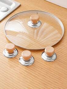 1pc Wooden Heat Resistant Universal Replacement Pot Handle/Lid Knob - Khaki - View 1