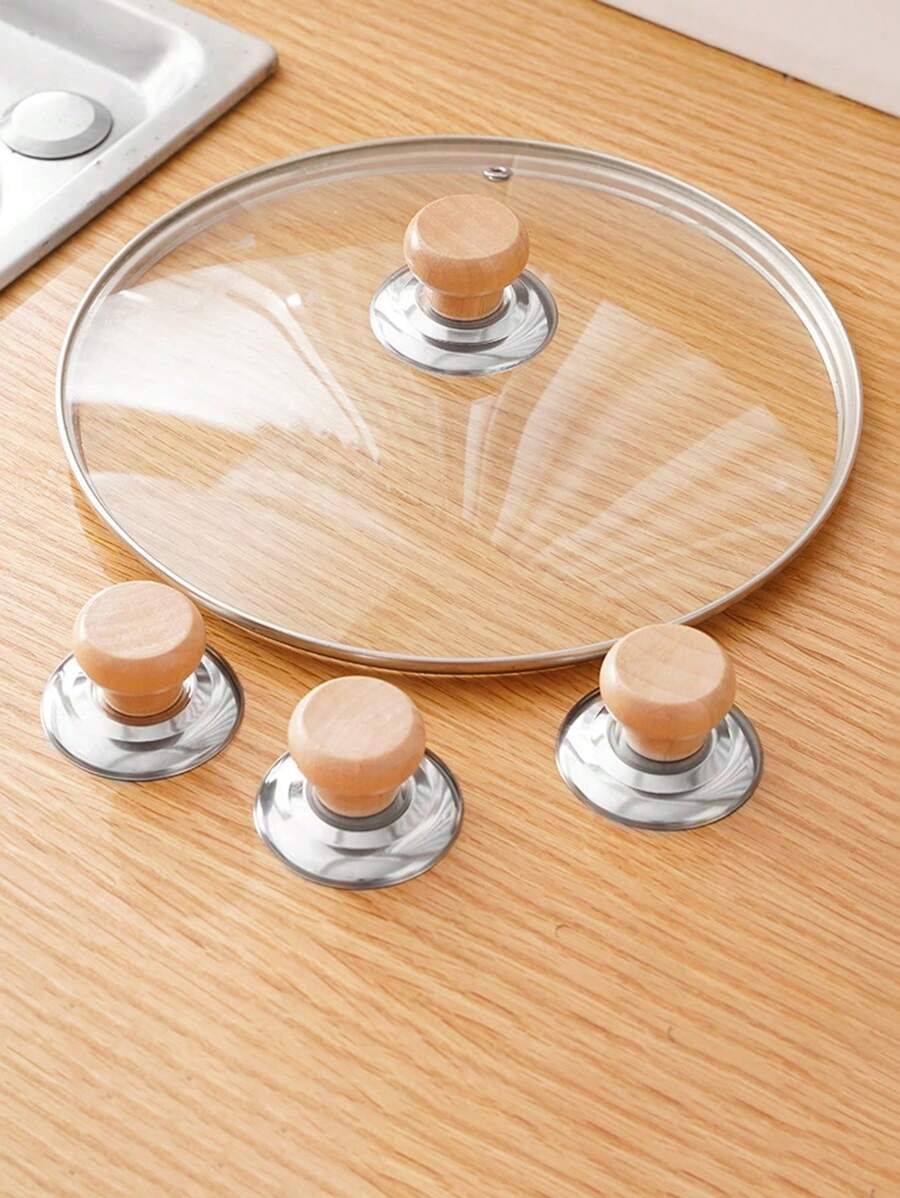1pc Wooden Heat Resistant Universal Replacement Pot Handle/Lid Knob - Khaki - View 1