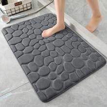 Memory Foam Bath Mat Rug, 24 X 16 Inches Cobblestone Bathroom Rugs, Comfortable, Soft, Super Water Absorption, Machine Wash, Non-Slip, Thick, Easier To Dry For Bathroom Floor Rugs ,Room Decor - Grey - View 9