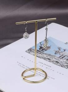 1 件金属框架圆形珠宝展示架，扁平戒指耳环展示架，用于商品、直播和摄影返校 - 金色 - 查看 7