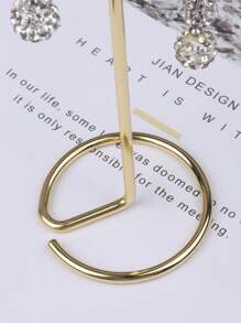 1 件金属框架圆形珠宝展示架，扁平戒指耳环展示架，用于商品、直播和摄影返校 - 金色 - 查看 3