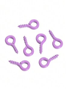 100入/包五彩色5*10mm微型螺旋眼針、眼針鉤、眼針孔子,螺紋扣環,用於首飾製作 - 鐵烤漆羊眼 - 查看 17