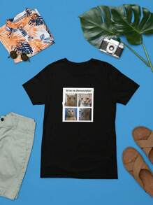 Playera unisex casual diseño si los ve ¡denuncielos! meme 1 pieza - Negro - Ver 2