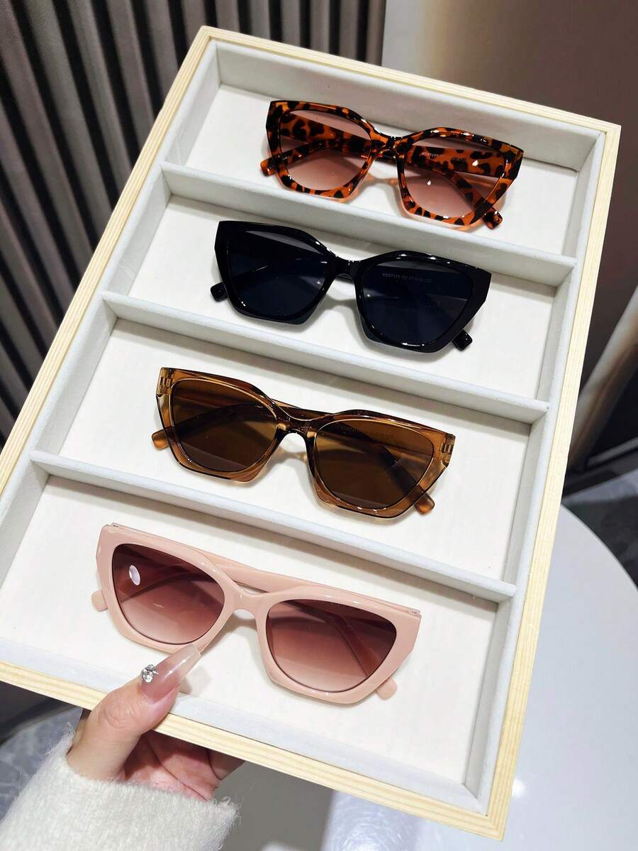 1 副女士猫眼式时尚眼镜，打造令人无法抗拒的美学配饰。全框设计，专为女性设计，是一款非常实用的日常眼镜，可让您从办公室到忙碌生活中的任何地方。遮阳镜海滩配饰