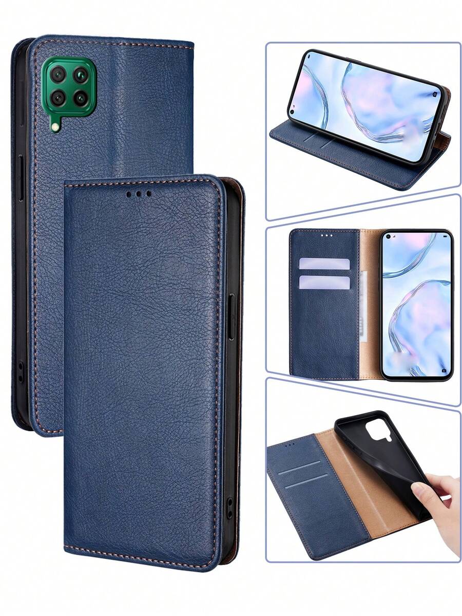 keyunfei 1入藍色磁吸立架錢包卡片支架防震翻蓋手機殼，適用於華為Y5p/榮譽X7a 4G/紅米Note 10s/紅米Note 11s 4G