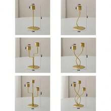 1pc Nordic Style Luxury Standing Retro Metal Candle Holder For Party, Wedding Decor, Romantic Dinner Atmosphere Set, Table Centerpiece