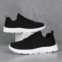 Men's Plus Size Casual Sports Shoes, New Breathable Mesh Fabric Comfortable Sneakers, Versatile Simple Design, Suitable For All Seasons