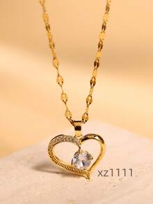 1 Miếng Của phụ nữ Đúng mốt Vàng 18K Màu sắc Thép không gỉ Vòng cổ dây  Với Khối Zirconia  Vật rủ xuống Đối với phụ nữ Đồ trang sức Buổi tiệc Quà tặng hẹn hò - Vàng - Xem 18