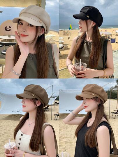 1pc Women's Eight-Panel Uv Protection Outdoors Cap, Suitable For Daily Use