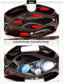 Solid Color Fashion Crossbody Bag, Fashion Shoulder Bag, Casual Handbag And Wallet For Women - Black - View 8