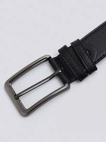 1 Thắt lưng Pu thời trang nam có khóa vuông, dây thắt lưng trang trí đa năng thông thường - màu đen - Xem 4