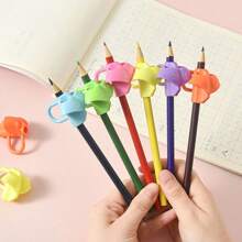 1入/5入/10入 可選擇三指寫字握筆支撐器校正工具（隨機顏色）,學生必備品 - 隨機色 - 查看 9