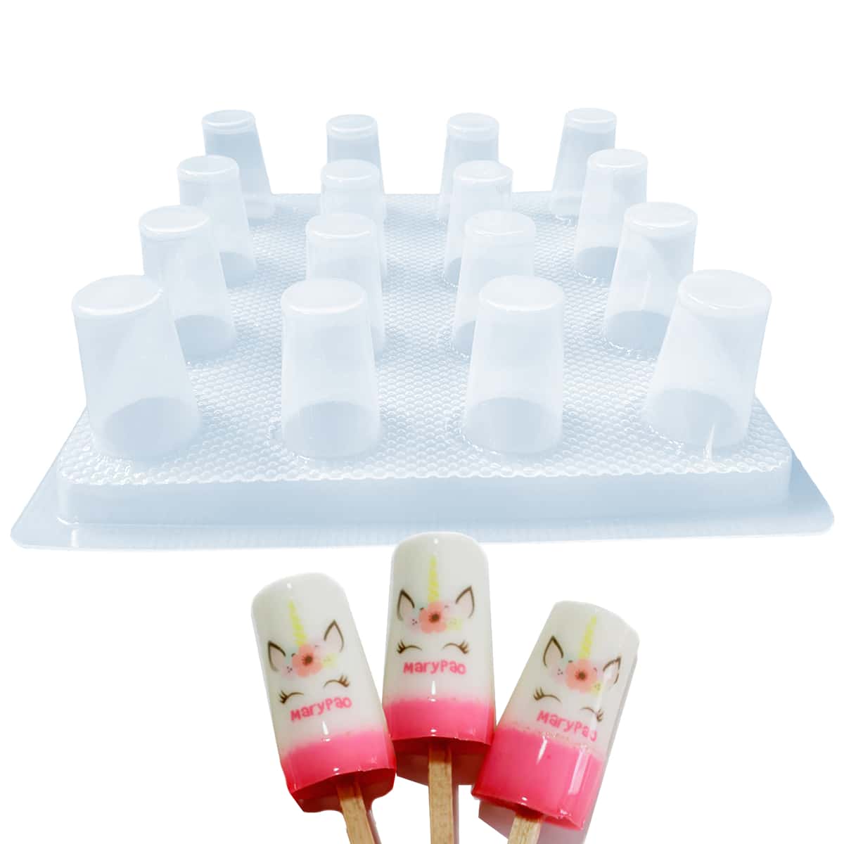 Molde Gelapaletas Paletas de Gelatina 16 Cavidades - Blanco - Ver 1