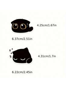 40Pcs Funny Black Cat Sticker - Black - View 8