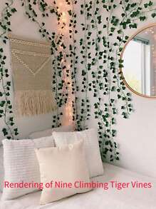 4 szt. sztucznych liści bluszczu, plastikowe pnącza do dekoracji pokoju, szafki, sufitu centrum handlowego (Uwaga: jeśli po rozpakowaniu poczujesz zapach plastiku, odłóż opakowanie na bok, aby umożliwić wentylację, co nie wpłynie na użytkowanie)