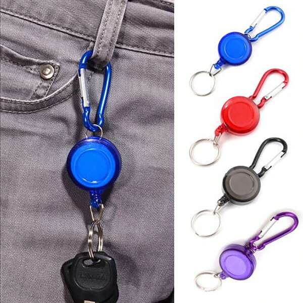 1 pieza Carrete retráctil de plástico con llavero con forma de calabaza y clip para cordón para útiles de oficina, accesorios casuales para automóviles, accesorio para bolsos, mochila para la escuela