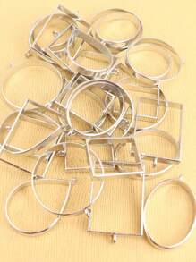 30入組合金簡約的水滴形/圓形/正方形/橢圓形0.5厘米深的矽膠模具,適用於diy製作矽膠手鍊、項鍊和手工珠寶 - 銀色 - 查看 5